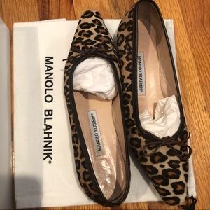 Manolo Blahnik 🐆 Pony-hair Leopard Print Flats